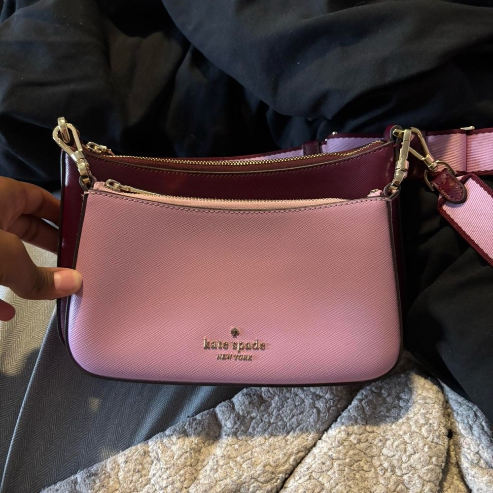 Kate Spade Two-Tone Pink and Burgundy Crossbody Bag